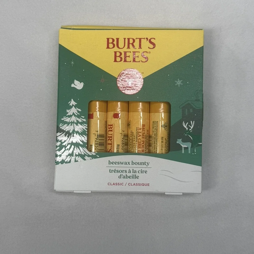 Burt's Bees Beeswax Bounty Classic Lip Balm Holiday Gift Set 4 Pack 0.15oz Each